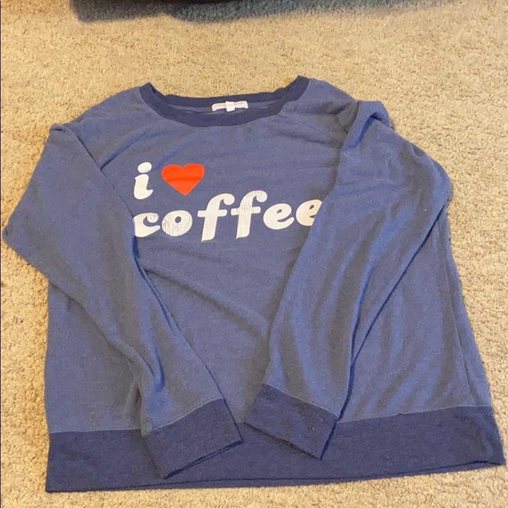 blue long sleeve sweatshirt